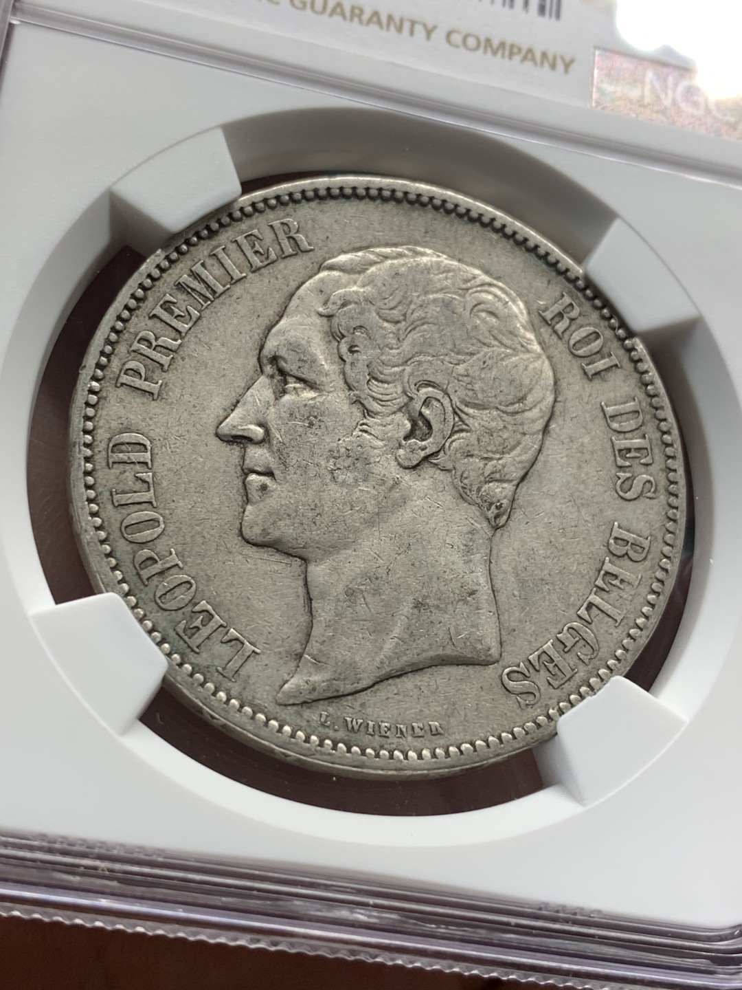 《竞宝斋》第93场-本周日，周一2场连拍（全场不限金额包邮） NGC-XF45 比利时1853年 利奥波德一世 5法郎大银币 这是特年 更高分就4枚