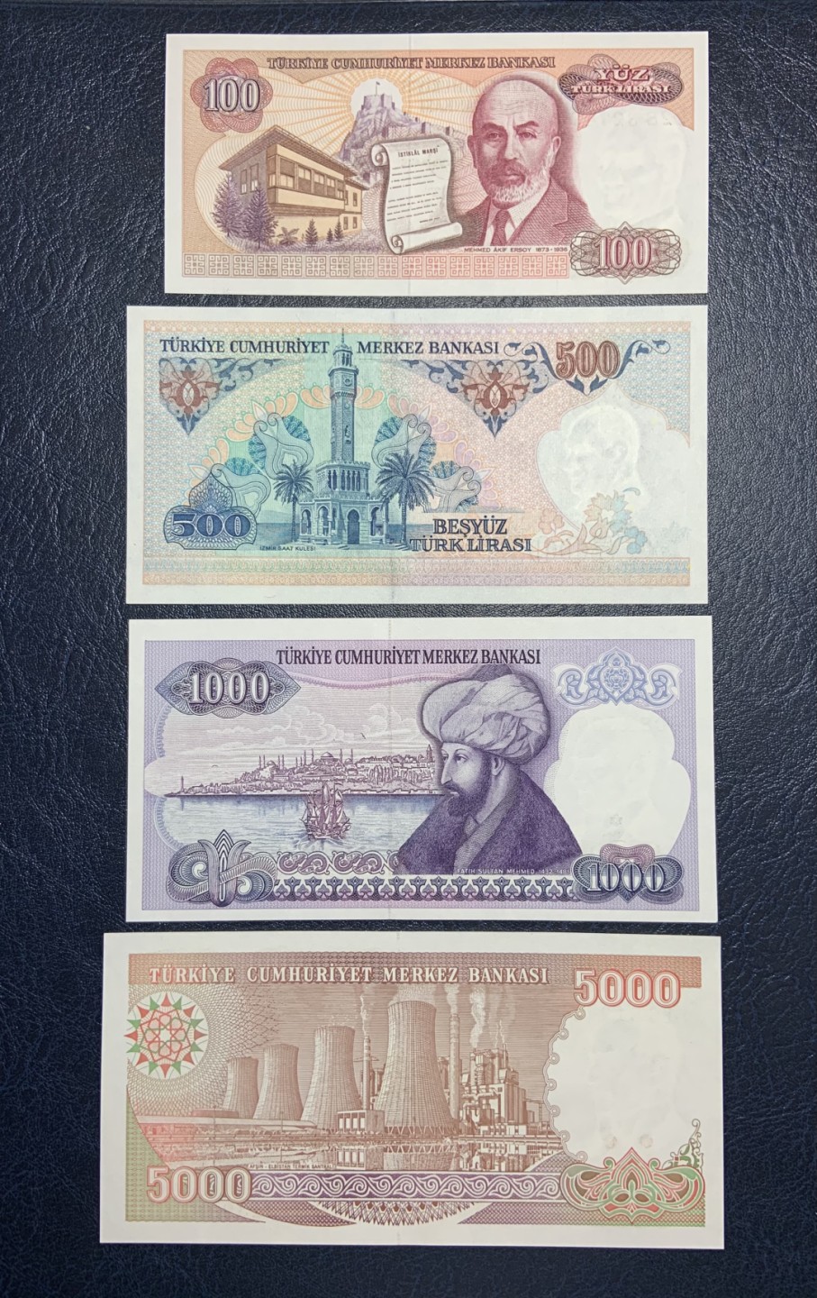 收藏联盟Quantum Auction 第189期中秋拍卖(已更新) 土耳其1970年100—50000里拉一套 品相全新UNC 绝品