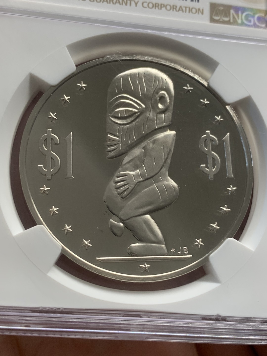 《竞宝斋》第93场-本周日，周一2场连拍（全场不限金额包邮） NGC冠军分 NGC PF69UC 库克群岛1981年精制1元 生殖崇拜图腾 精制少见  值得收藏