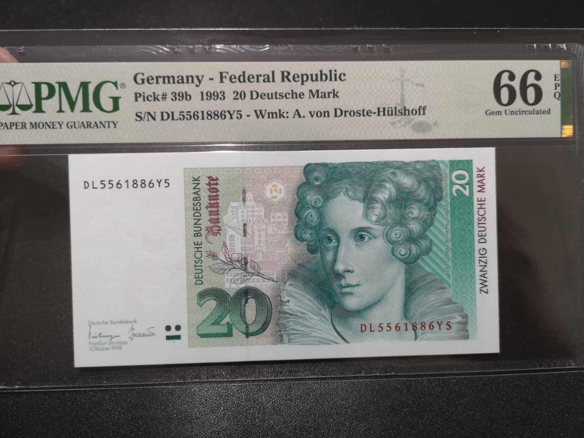 《外钞收藏家》第二百零一期 1993年德国末版20马克 PMG65 无47