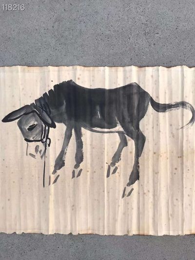 黄胄手绘纸本驴画一幅 黄胄手绘纸本驴画一幅