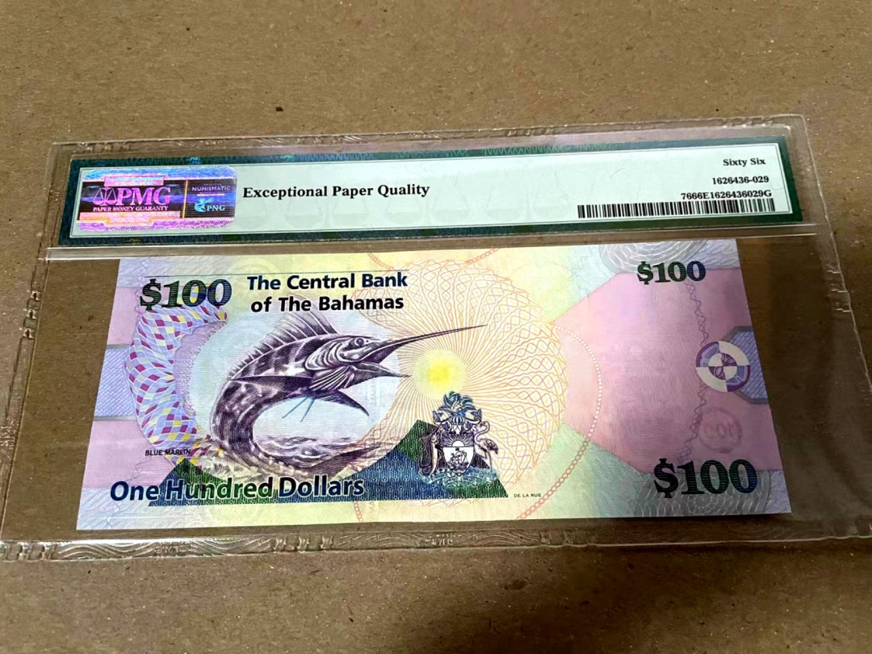 【Blue Auction】✨世界纸币精拍第222期 ——冠军舍那 【无47】巴哈马 2009年100元 大马哈鱼 PMG66EPQ 女王 精美