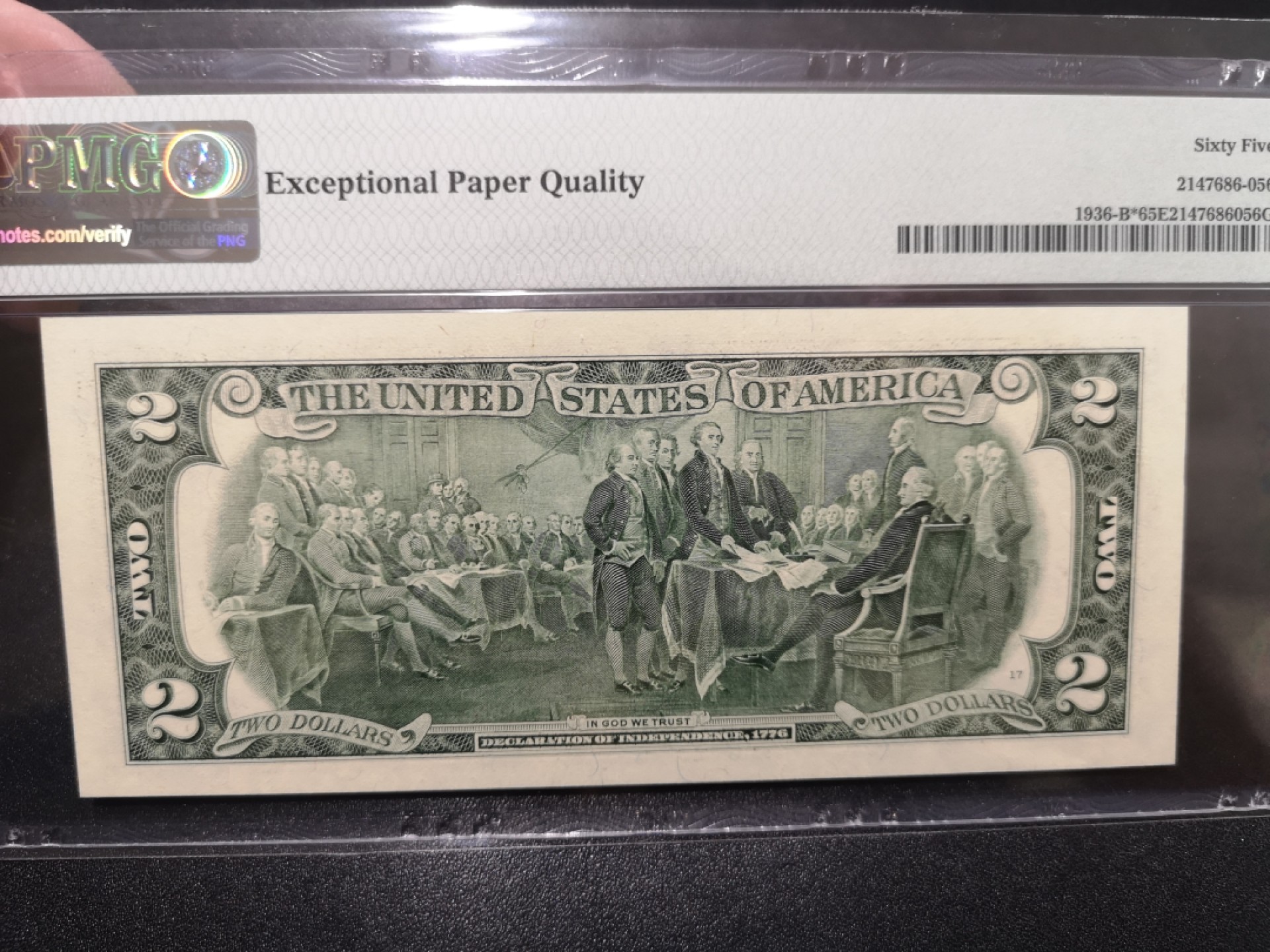 《外钞收藏家》第二百零一期 1995年2美元 补号 PMG65