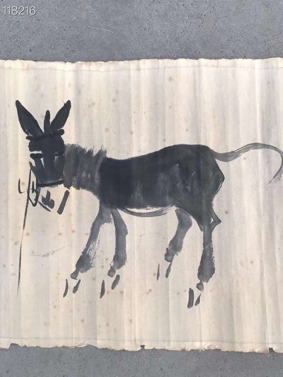 黄胄手绘纸本驴画一幅 黄胄手绘纸本驴画一幅