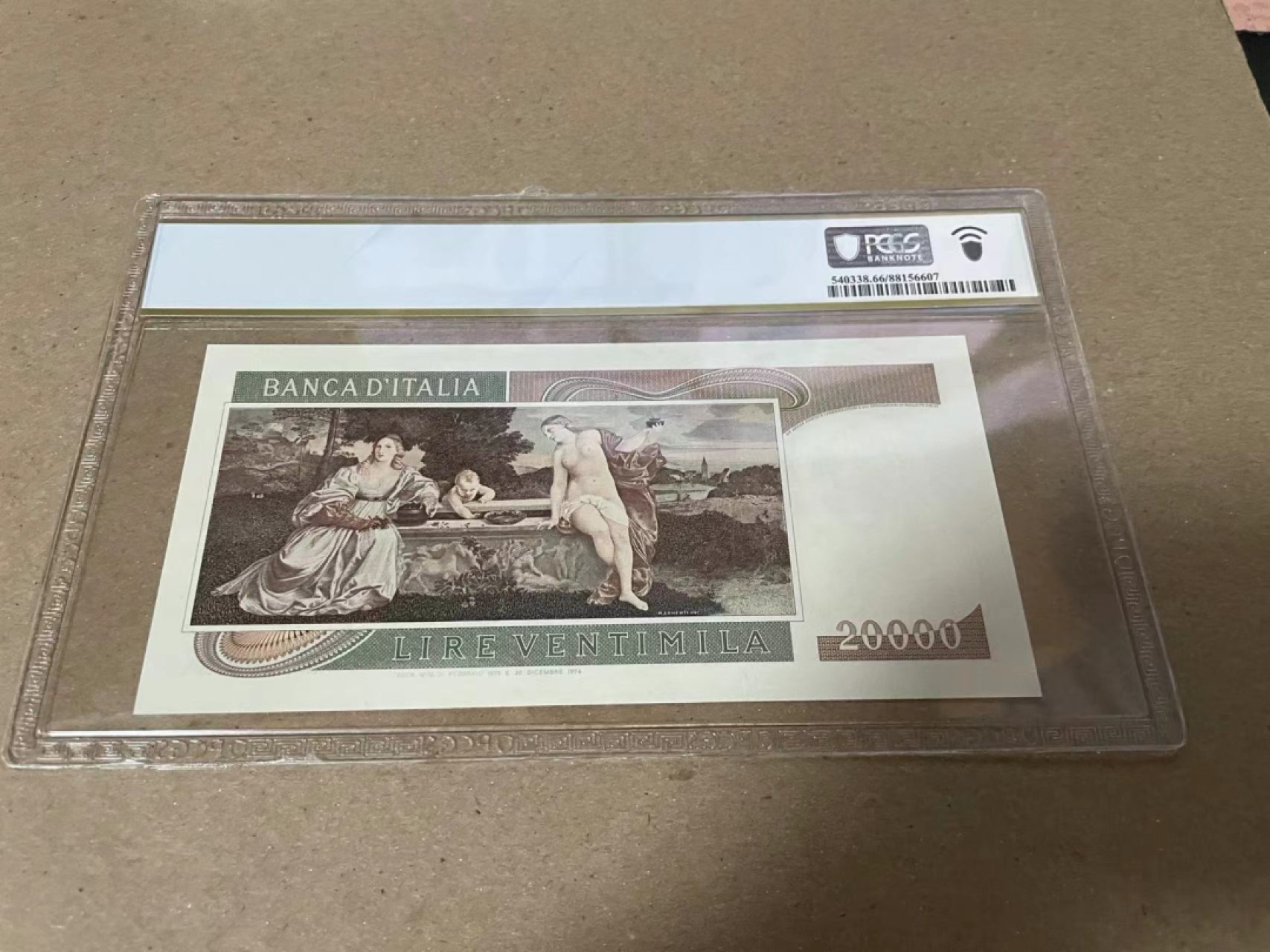 【Blue Auction】✨世界纸币精拍第222期 ——冠军舍那 意大利 1975年20000里拉 PCGS66EPQ 提香 经典