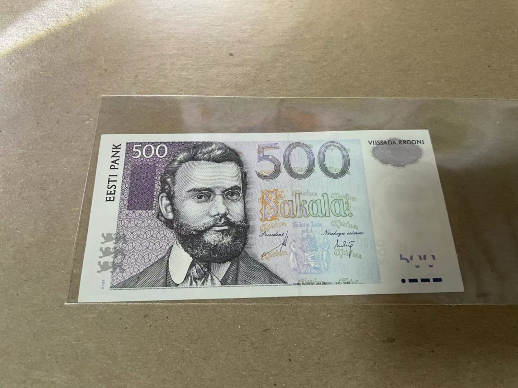 【Blue Auction】✨世界纸币精拍第222期 ——冠军舍那 爱沙尼亚  2007年500克朗 燕子 全新UNC