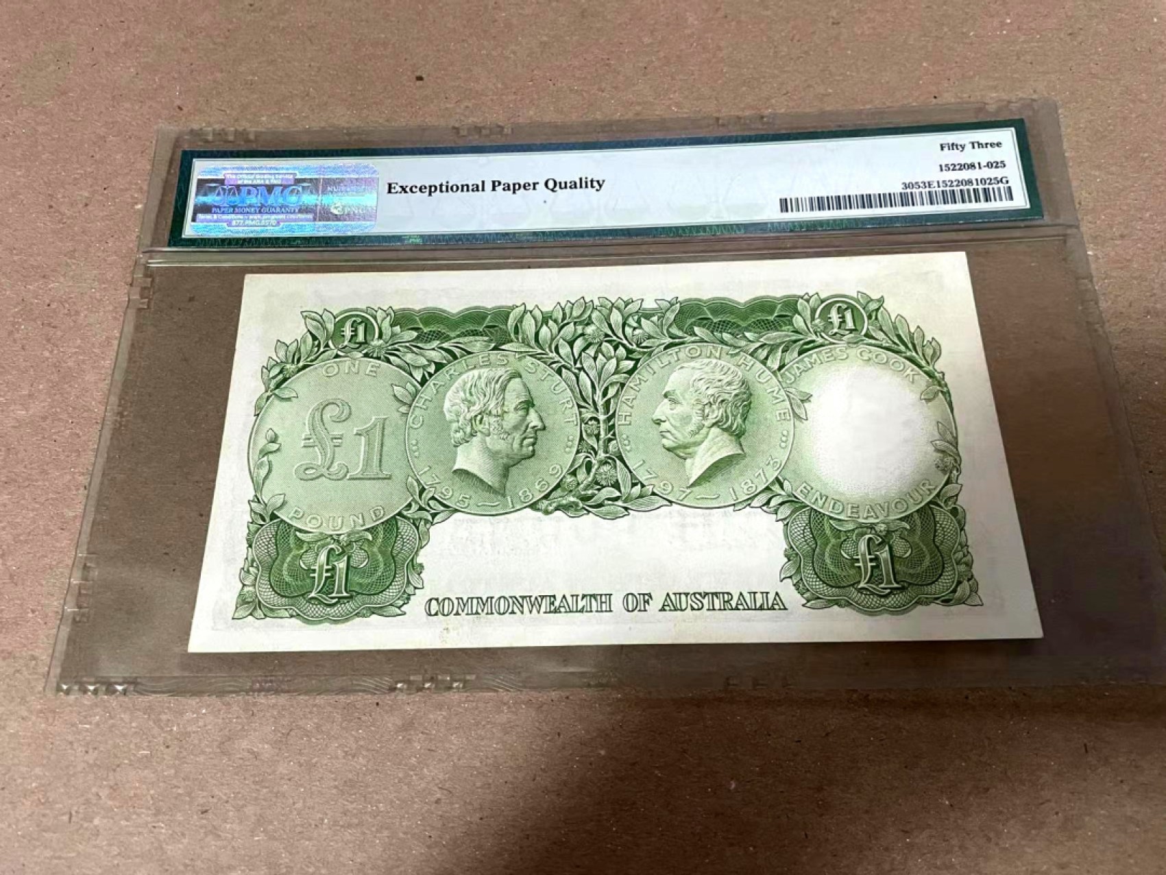 【Blue Auction】✨世界纸币精拍第222期 ——冠军舍那 【初版】澳大利亚 石膏版女王 1953年1镑 PMG53EPQ 原票状态较好 非后期61-65版