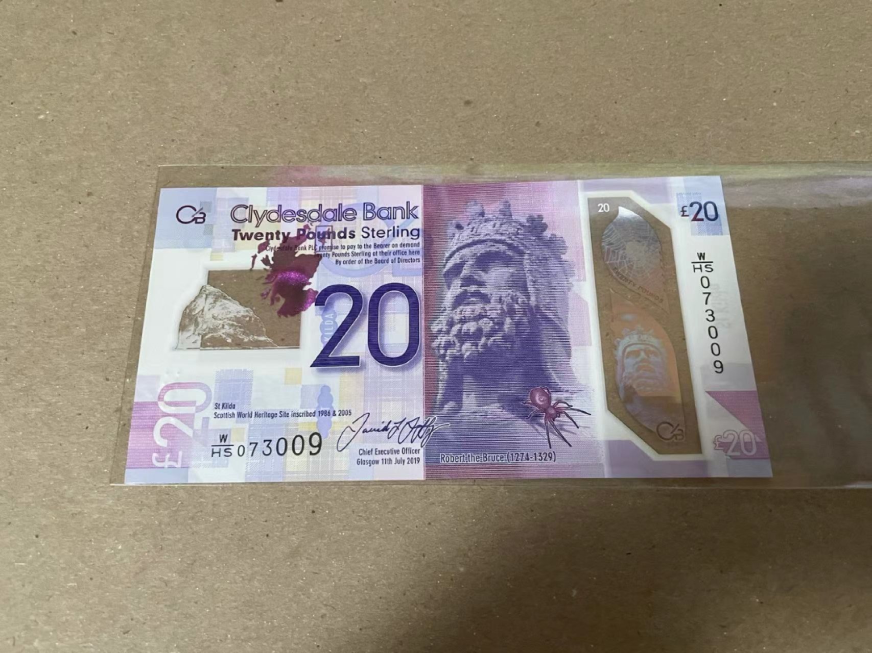 【Blue Auction】✨世界纸币精拍第222期 ——冠军舍那 【WHS首发】苏格兰 2019年20镑 全新UNC