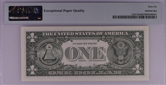 收藏联盟Quantum Auction 第189期中秋拍卖(已更新) 美国(圣路易斯)1981年1美元 PMG66 尾七同恐龙号