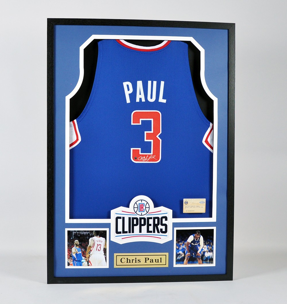 零元拍：“CP3”克里斯 保罗亲笔签字装裱球衣 Steiner公司亲鉴定认证标+证书，快船球衣，已做精美裱框。