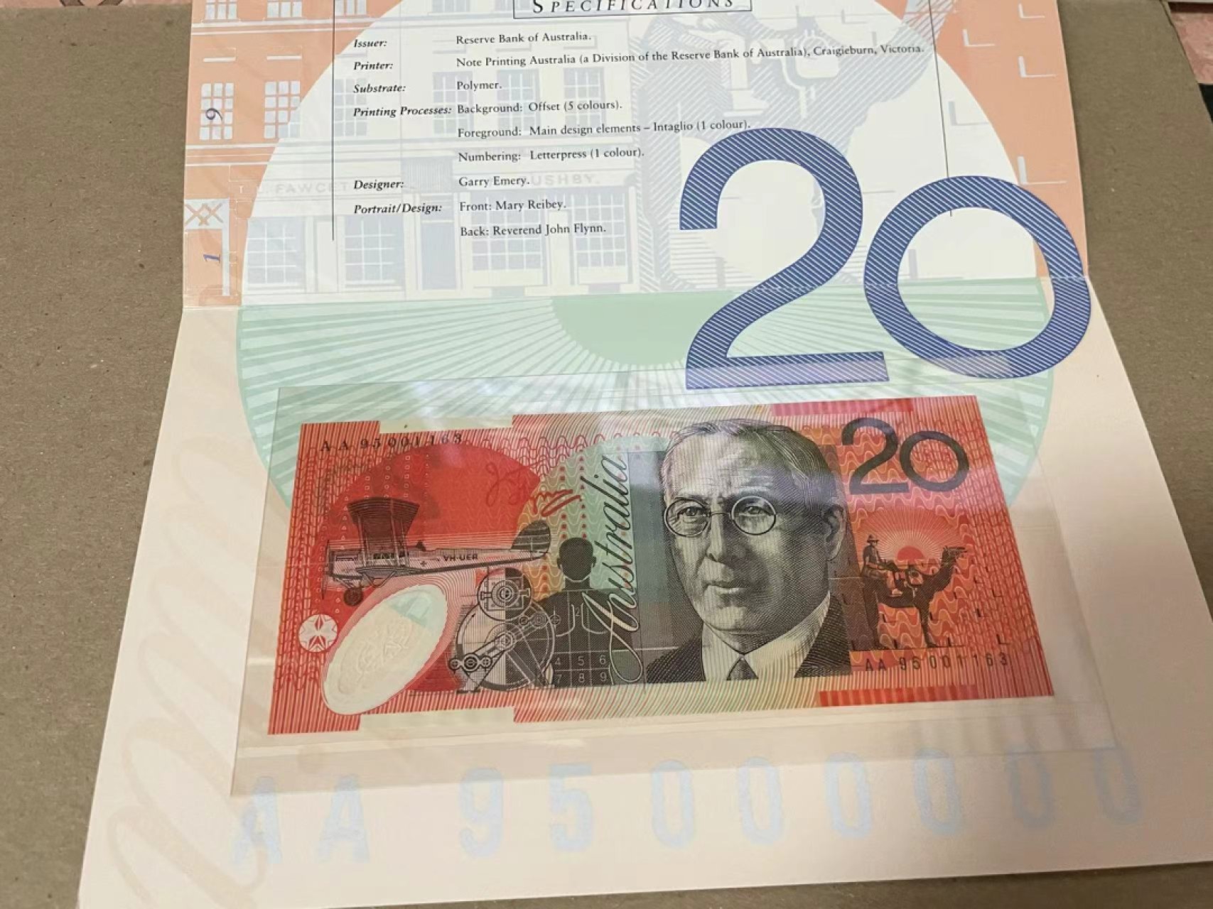 【Blue Auction】✨世界纸币精拍第222期 ——冠军舍那 【AA冠无47】澳大利亚20元塑料钞 带原装册 全新UNC