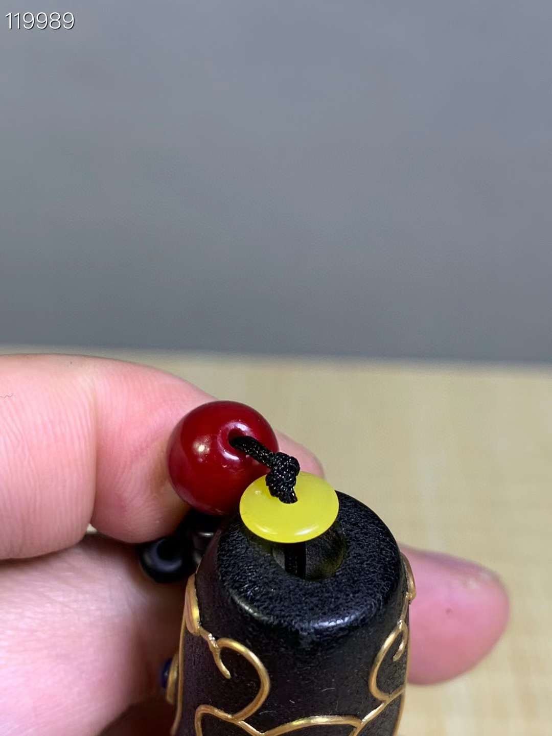 玛瑙嵌银鎏金镶宝石天珠项链