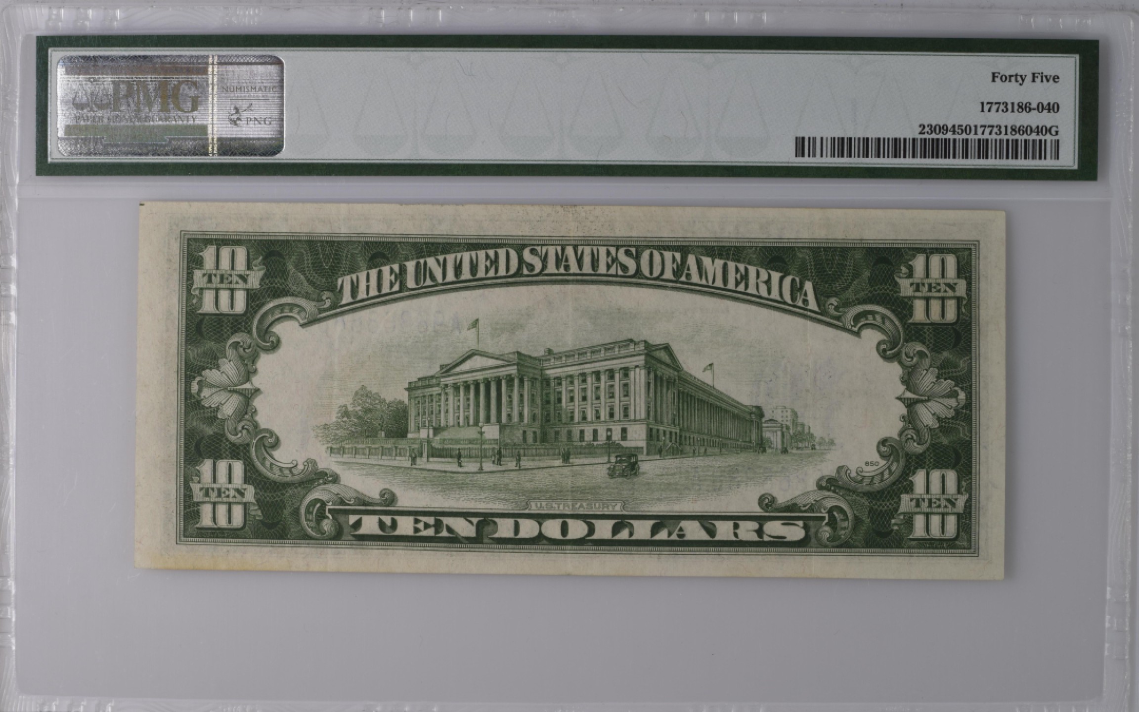 收藏联盟Quantum Auction 第189期中秋拍卖(已更新) 美国1934年10元银币券 PMG45 双A冠狮子号8888  二战紧急券北非券 特别稀少