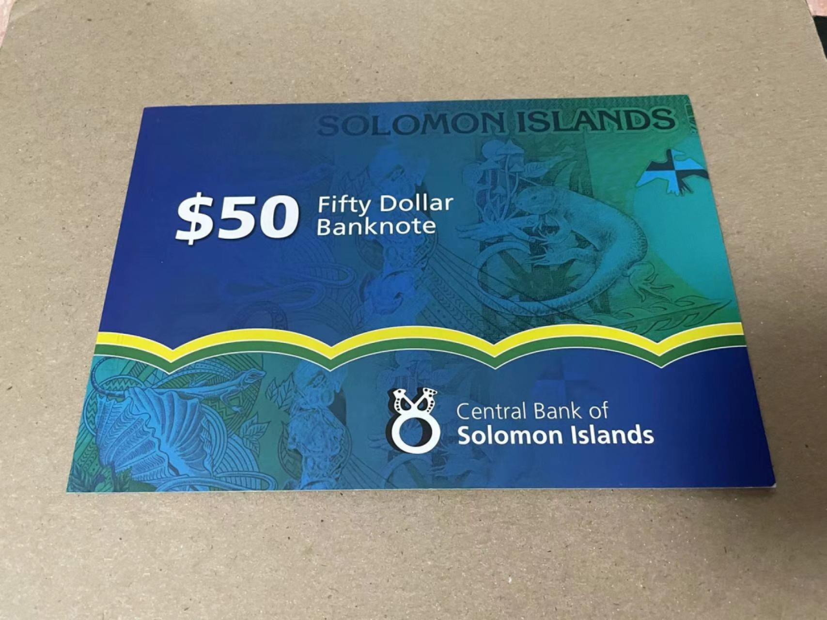 【Blue Auction】✨世界纸币精拍第222期 ——冠军舍那 【A1冠099991靓号】所罗门群岛 50元 带原装册 全新UNC