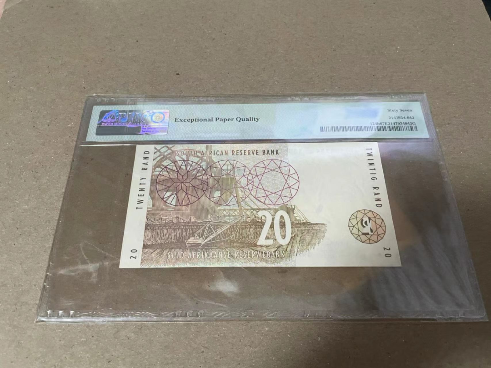 【Blue Auction】✨世界纸币精拍第222期 ——冠军舍那 南非 1999年20兰特 PMG67EPQ 