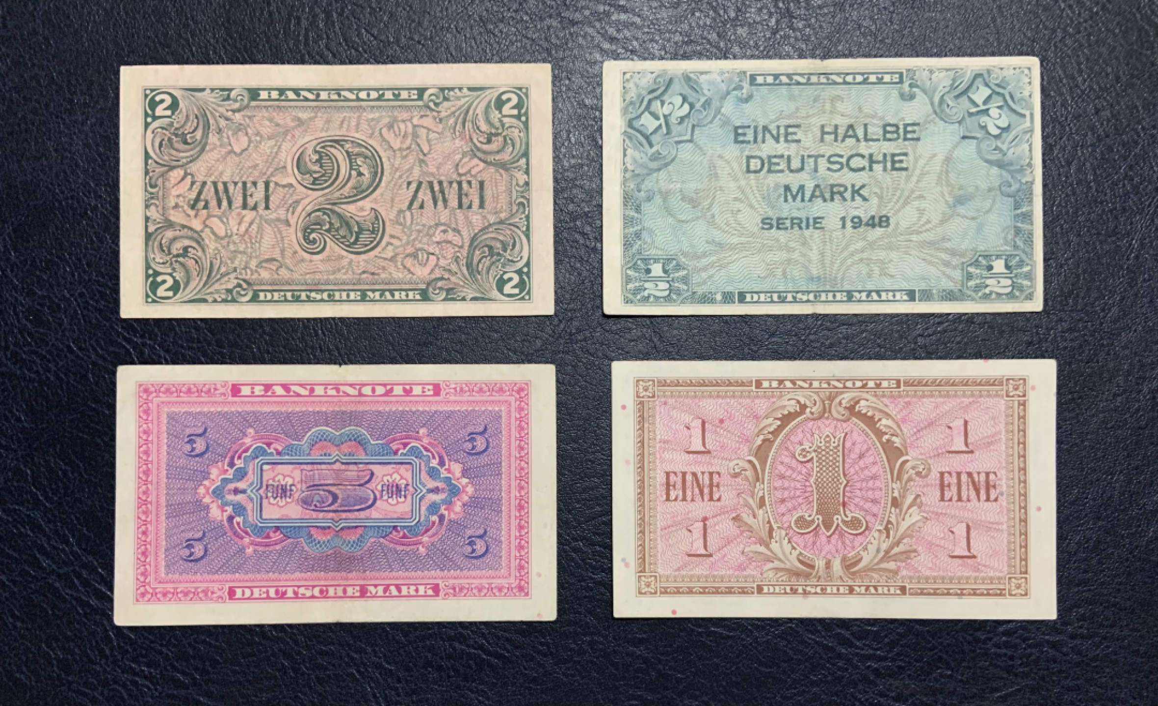 收藏联盟Quantum Auction 第189期中秋拍卖(已更新) 联邦德国1948年0.5-5马克 非UNC 品相AU-XF 联邦德国(美占区)首套马克