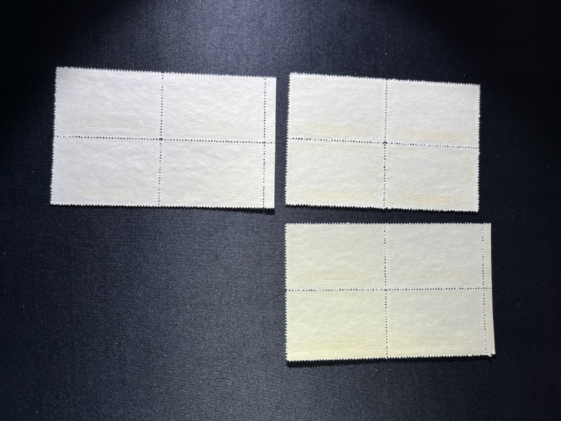 洪涛臻品 精选邮票限时拍卖第二十二期 纪12金田起义新  4-1  4-2  4-4三枚四方连各一组，缺4-3，版撕票，全品嘎嘎绝，可评级，注意捡漏