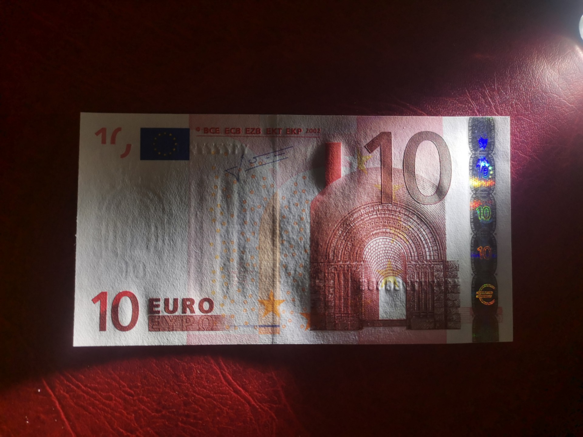 欧盟纸币Euro 极品双狮子靓号 2002版10欧元 Y冠希腊 全新UNC  高分品相