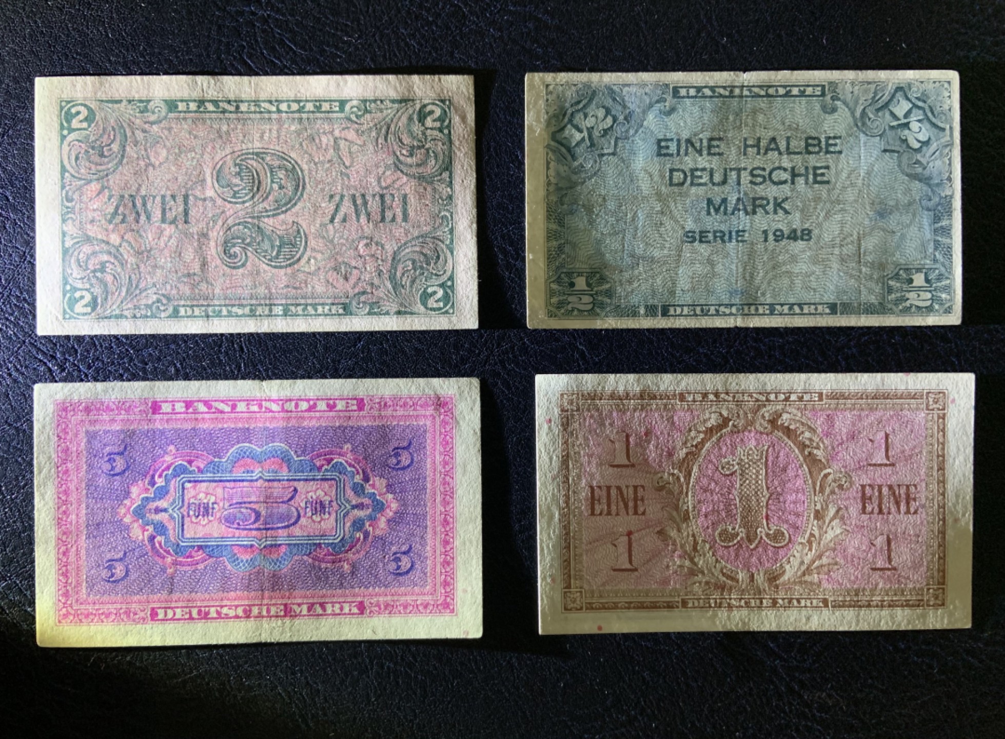 收藏联盟Quantum Auction 第189期中秋拍卖(已更新) 联邦德国1948年0.5-5马克 非UNC 品相AU-XF 联邦德国(美占区)首套马克
