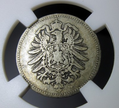 德国银币,威廉一世1874H,1马克短翅,24mm5.35g,自打标签盒子R0512lx - 德国银币,威廉一世1874H,1马克短翅,24mm5.35g,自打标签盒子R0512lx