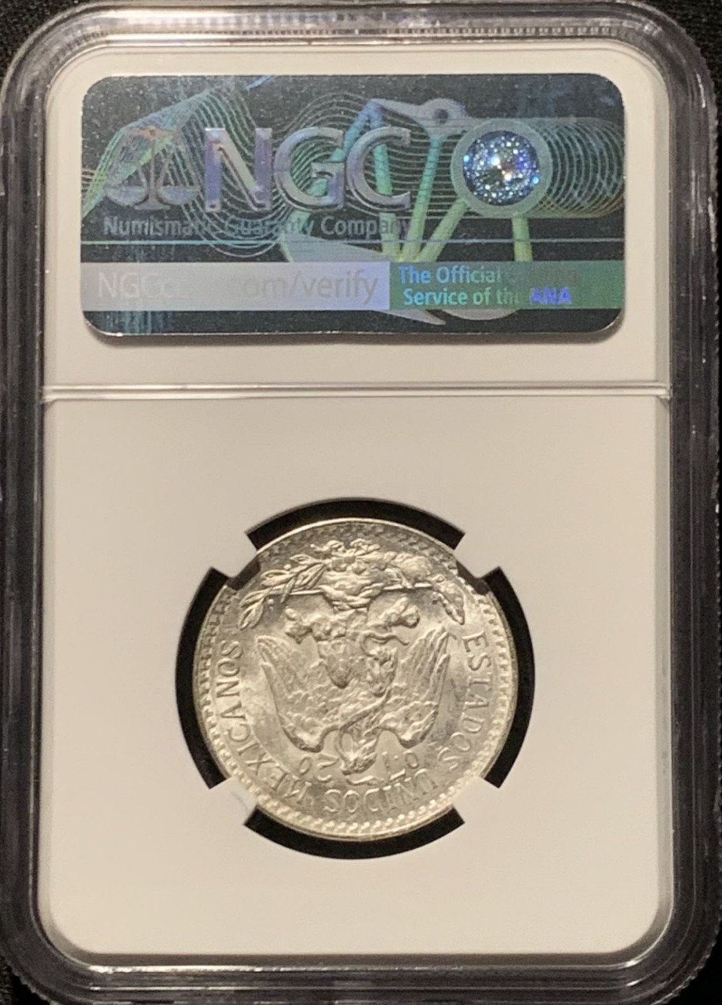 紫瑗钱币——第206期拍卖 墨西哥 1945年 M版 鹰洋 50分 银币 NGC MS64