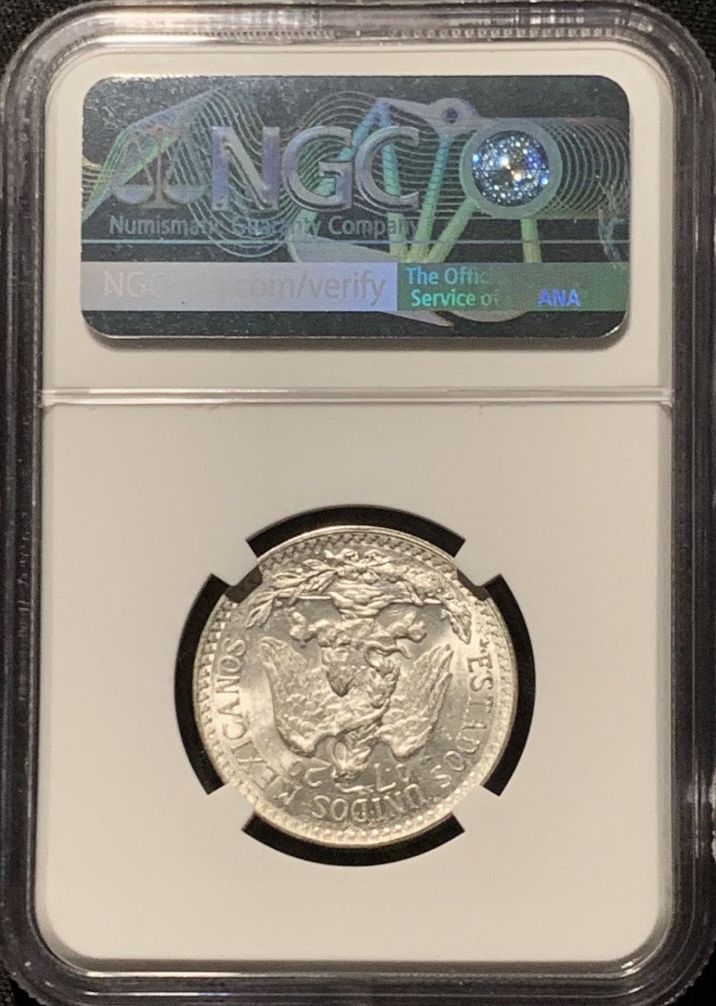 紫瑗钱币——第206期拍卖 墨西哥 1943年 M版 鹰洋 50分 银币 NGC MS63