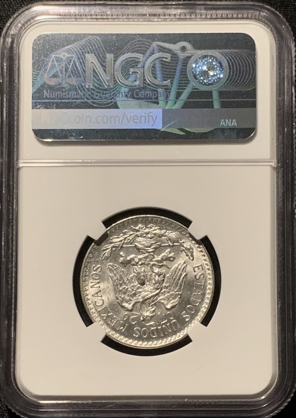 紫瑗钱币——第206期拍卖 墨西哥 1945年 M版 鹰洋 50分 银币 NGC MS65