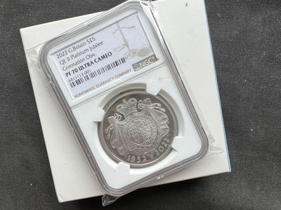 【币观天下】第200场钱币拍卖 - 【英国】2022女王70周年银币 ngc70