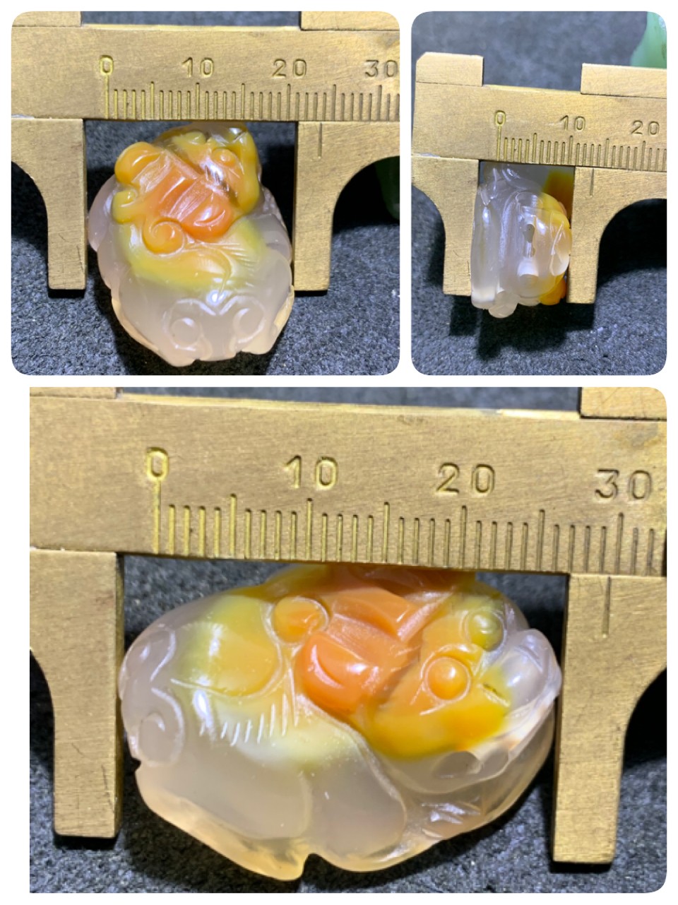 精美蒙料战国红玛瑙俏色巧雕貔貅吊坠一个，