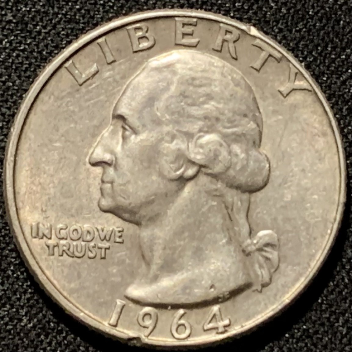 紫瑗钱币——第206期拍卖 美国 1964年 华盛顿 25美分 6.25克 0.9银