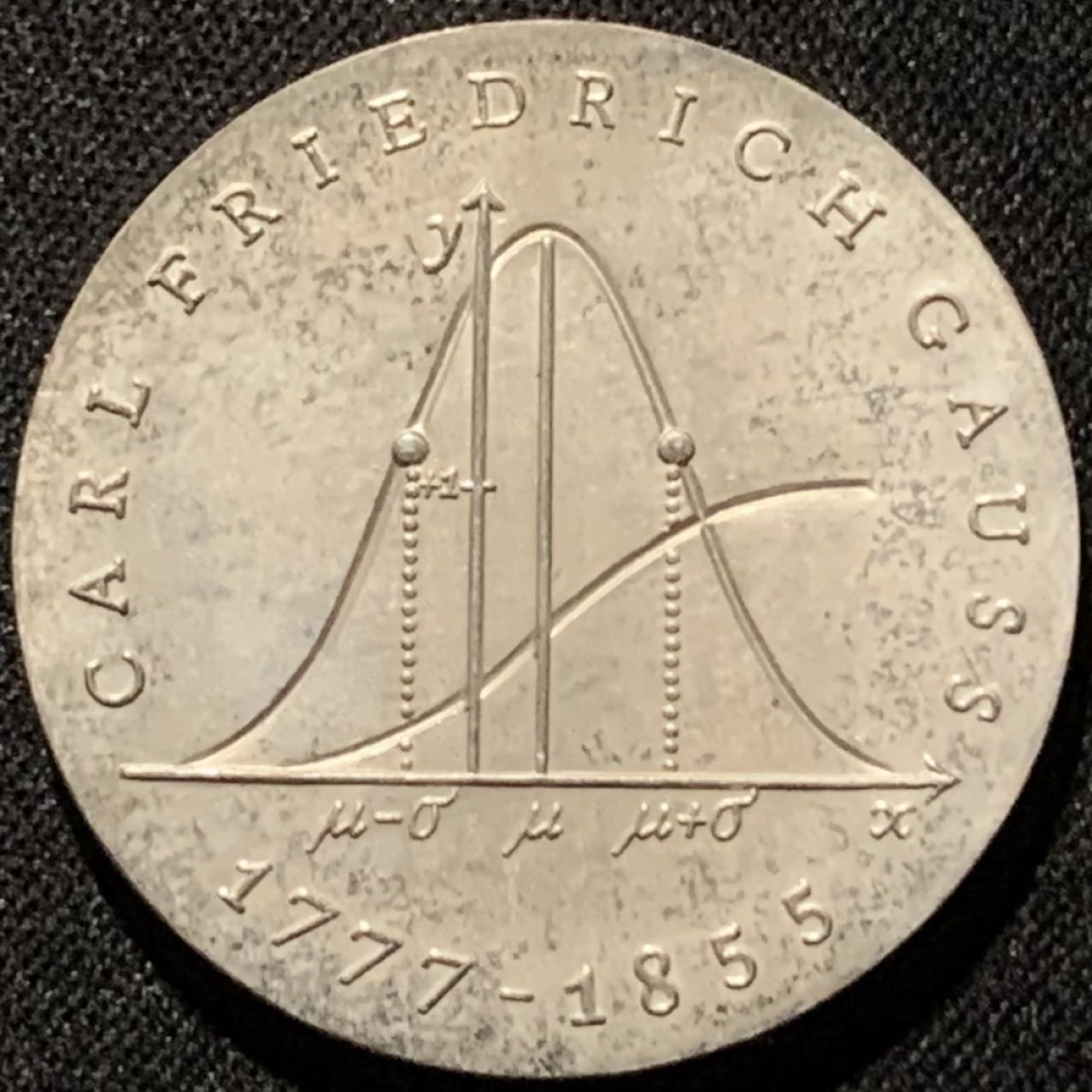 紫瑗钱币——第206期拍卖 民主德国 1977年 卡尔·弗里德里希·高斯诞辰200周年 20马克 20.9克 0.5银