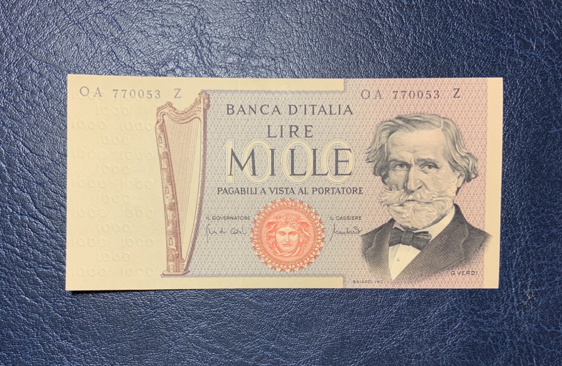 收藏联盟Quantum Auction 第190期拍卖(已更新) 意大利1969年1000里拉 品相全新UNC 初版威尔第 绝品稀少