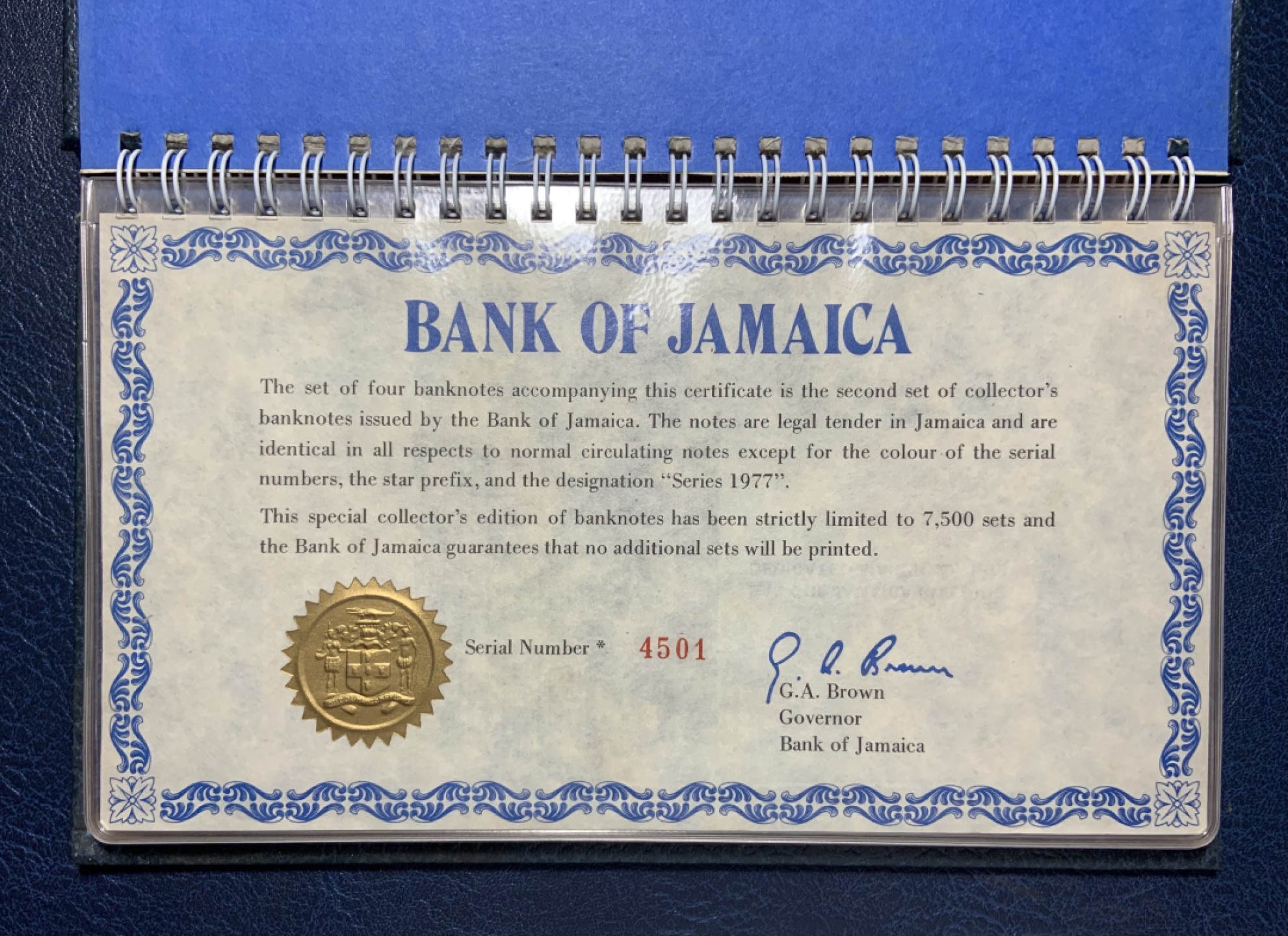 收藏联盟Quantum Auction 第190期拍卖(已更新) 牙买加1977年1-10元同号纸币 品相全新UNC  官方限量发行7500套收藏纪念册