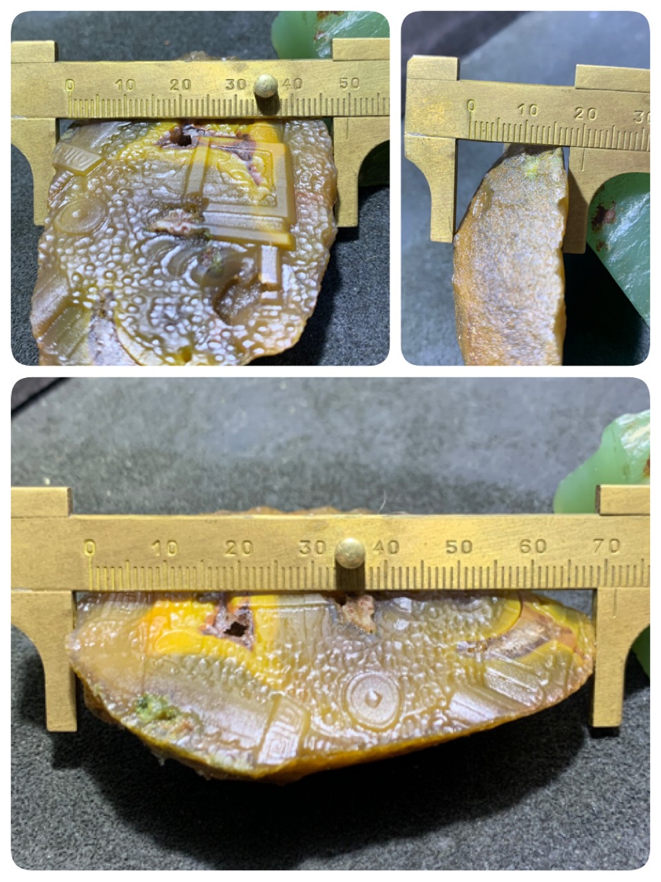 亚光高润度冻料鸡油黄蒙料战国红玛瑙雕刻仿古吊坠一个，
