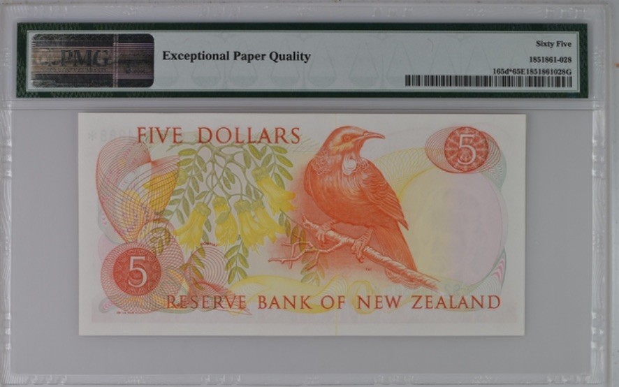 收藏联盟Quantum Auction 第190期拍卖(已更新) 新西兰1977-81年5元 PMG65 补号 豹子号888