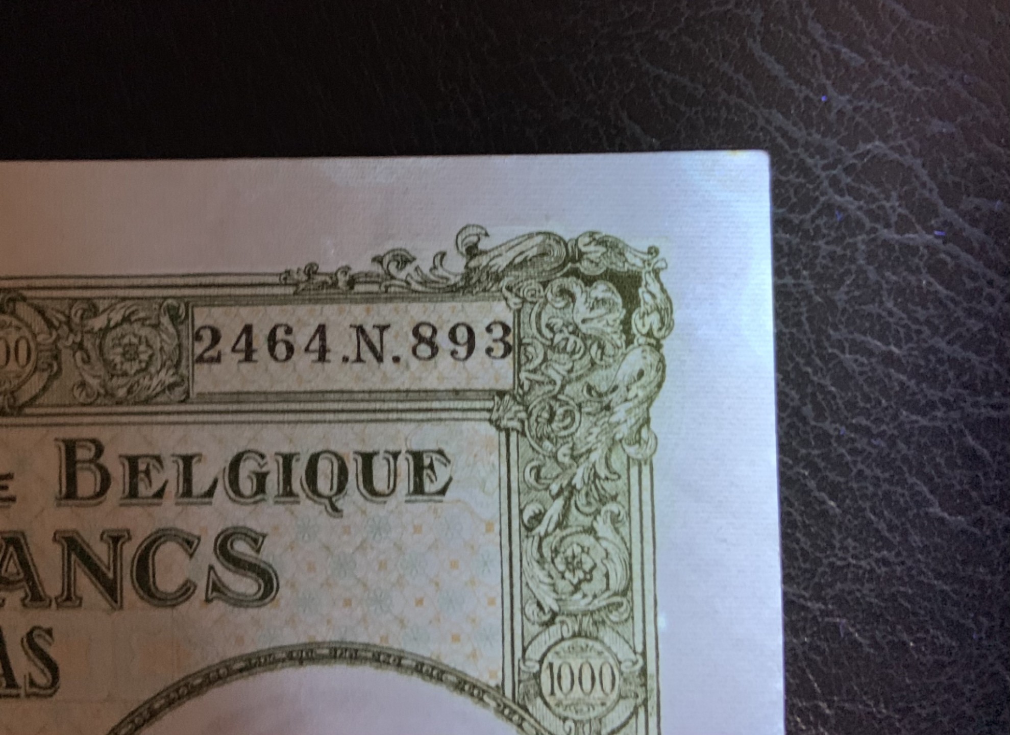 收藏联盟Quantum Auction 第190期拍卖(已更新) 比利时1943年1000法郎 品相UNC- 大票幅