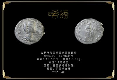 琋语藏币第六期古典打制币拍卖 - 古罗马帝国皇后多姆娜银币
