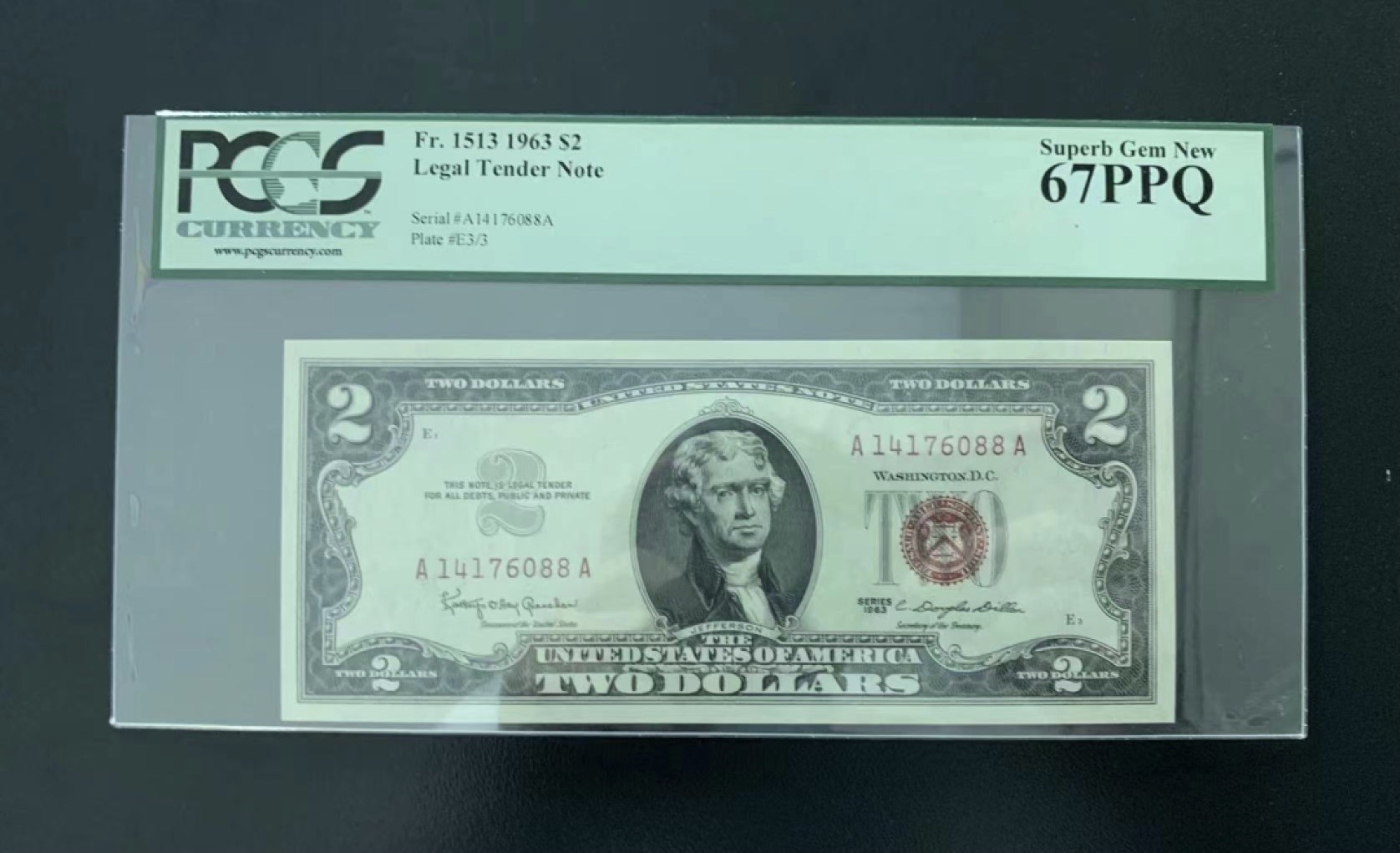 收藏联盟Quantum Auction 第190期拍卖(已更新) 美国1963年2美元 PCGS67首发AA尾88