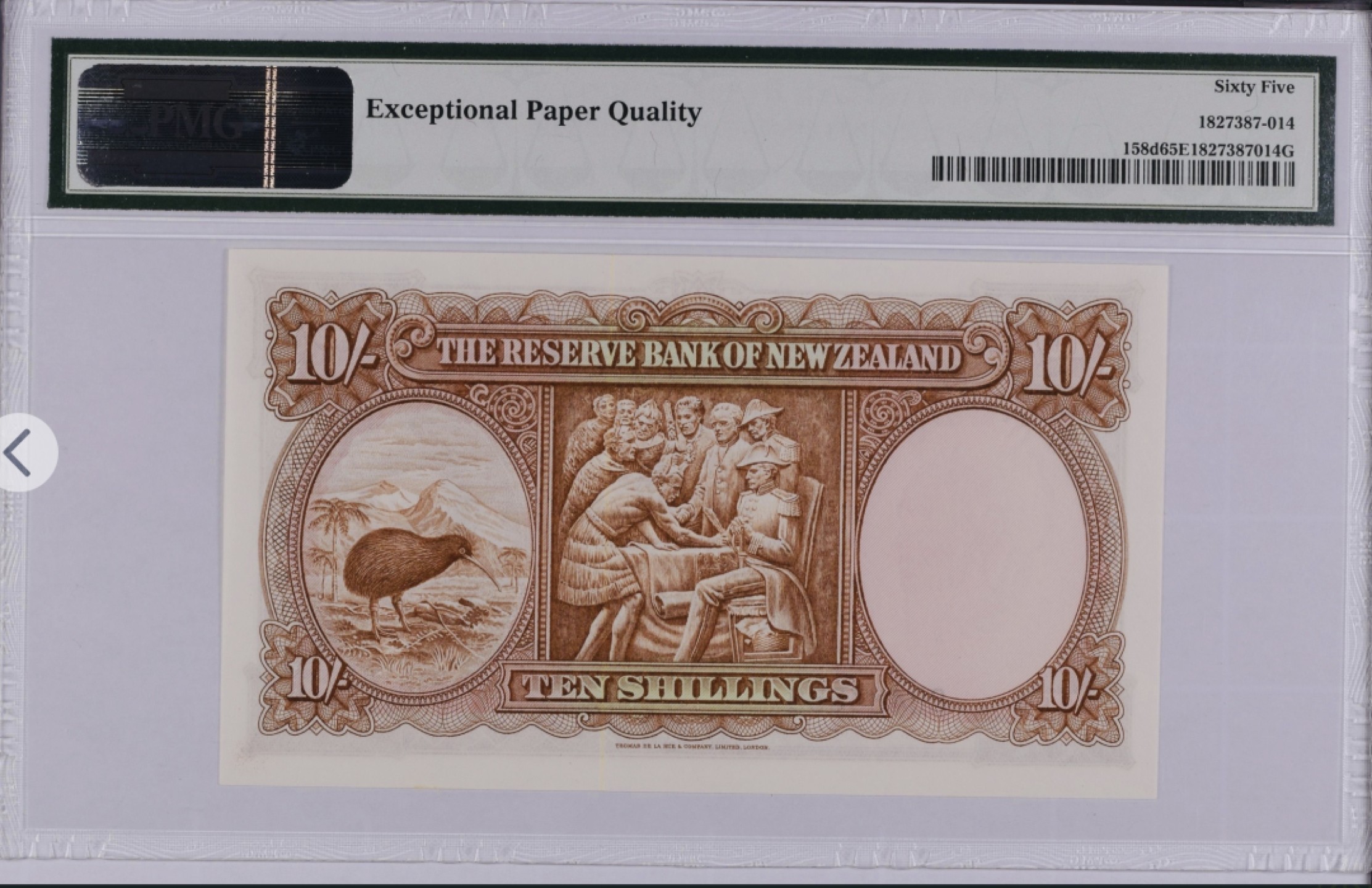 收藏联盟Quantum Auction 第190期拍卖(已更新) 新西兰1960-67年10先令 PMG65 《唐怀伊条约》签署场景