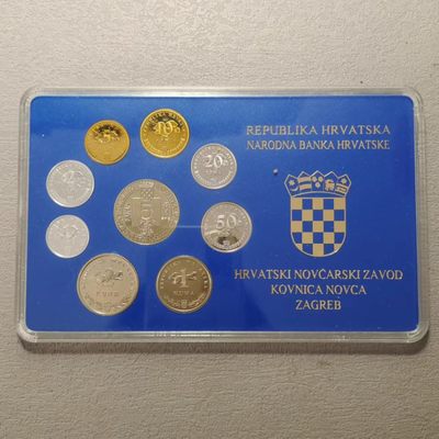 0起1加-纯粹捡漏拍-117场银币套币场 - 克罗地亚1996年9枚纪念币官方精制套币-量5000