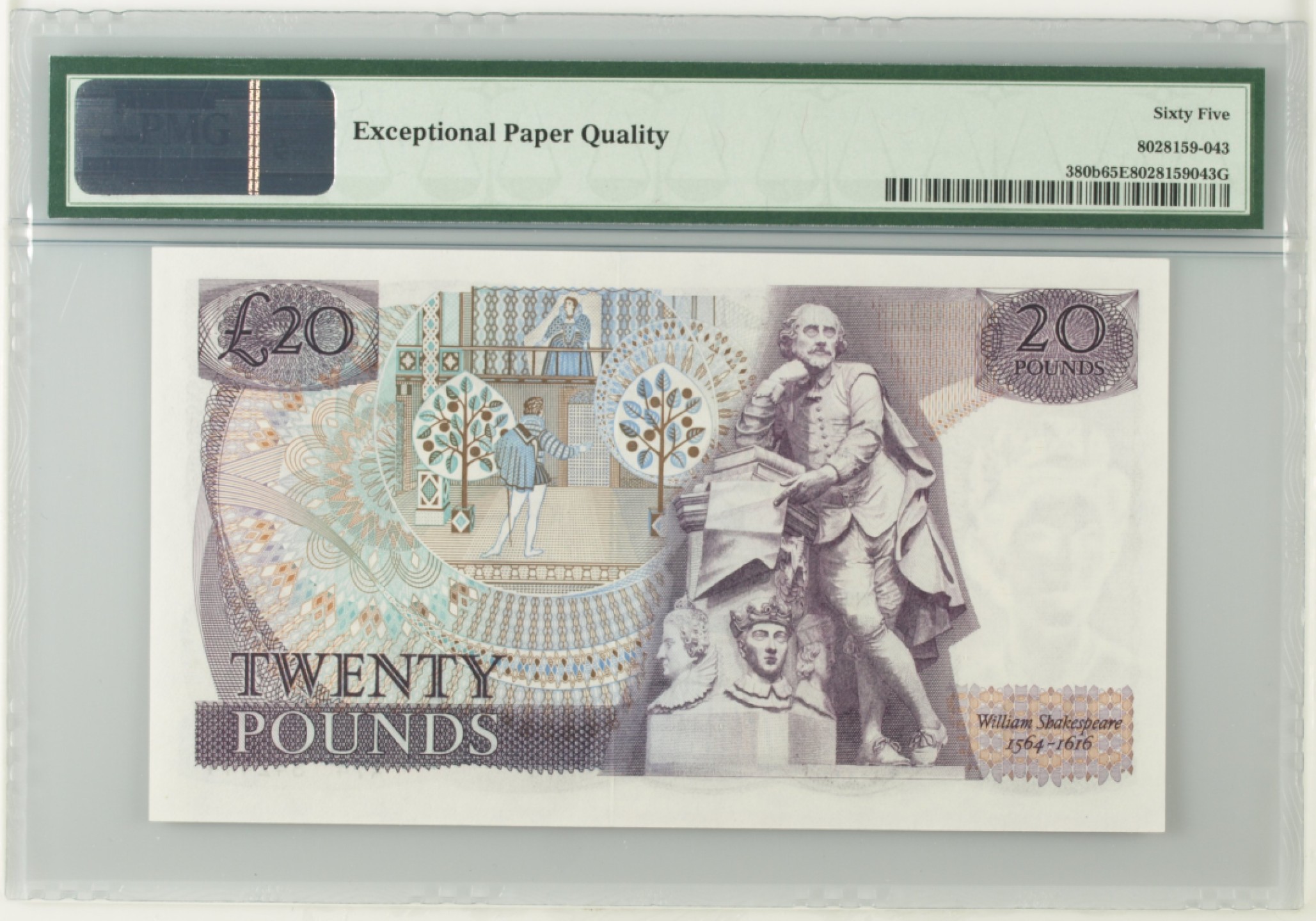 收藏联盟Quantum Auction 第190期拍卖(已更新) 英国1970-1980年20镑 PMG65 豹子号 莎士比亚的《罗密欧与朱丽叶》