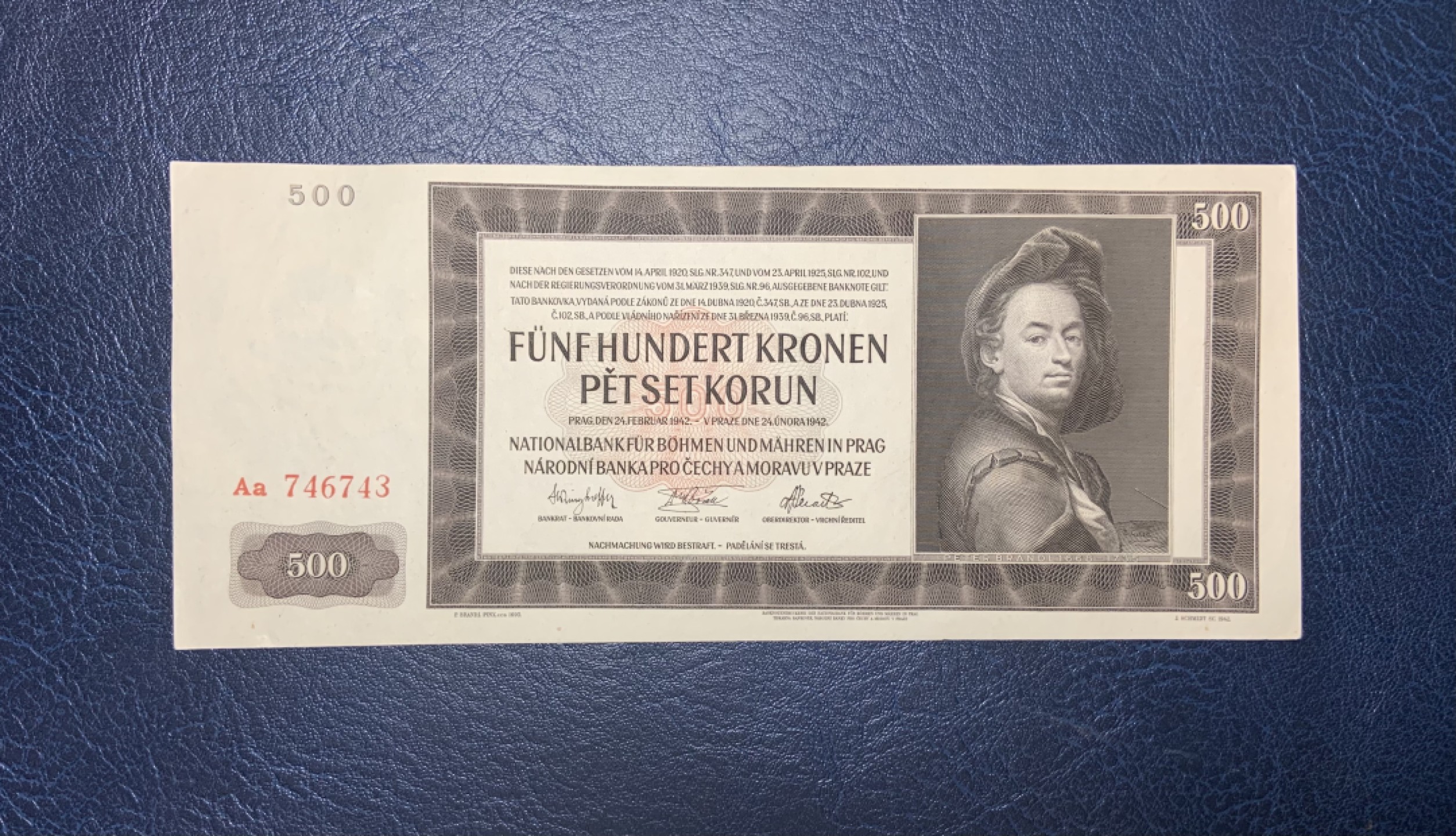 收藏联盟Quantum Auction 第191期拍卖(再次更新) 波西米亚和摩拉维亚1942年500克朗 品相UNC- 稀少实票