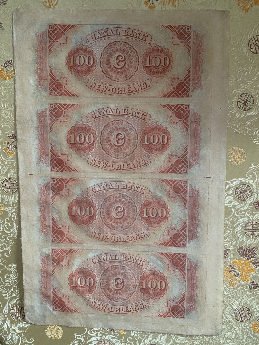 收藏联盟Quantum Auction 第191期拍卖(再次更新) 美国19世纪康奈尔银行4连体100元 品相全新UNC 极稀少 160年历史古钞历经南部内战 大票幅很难保存