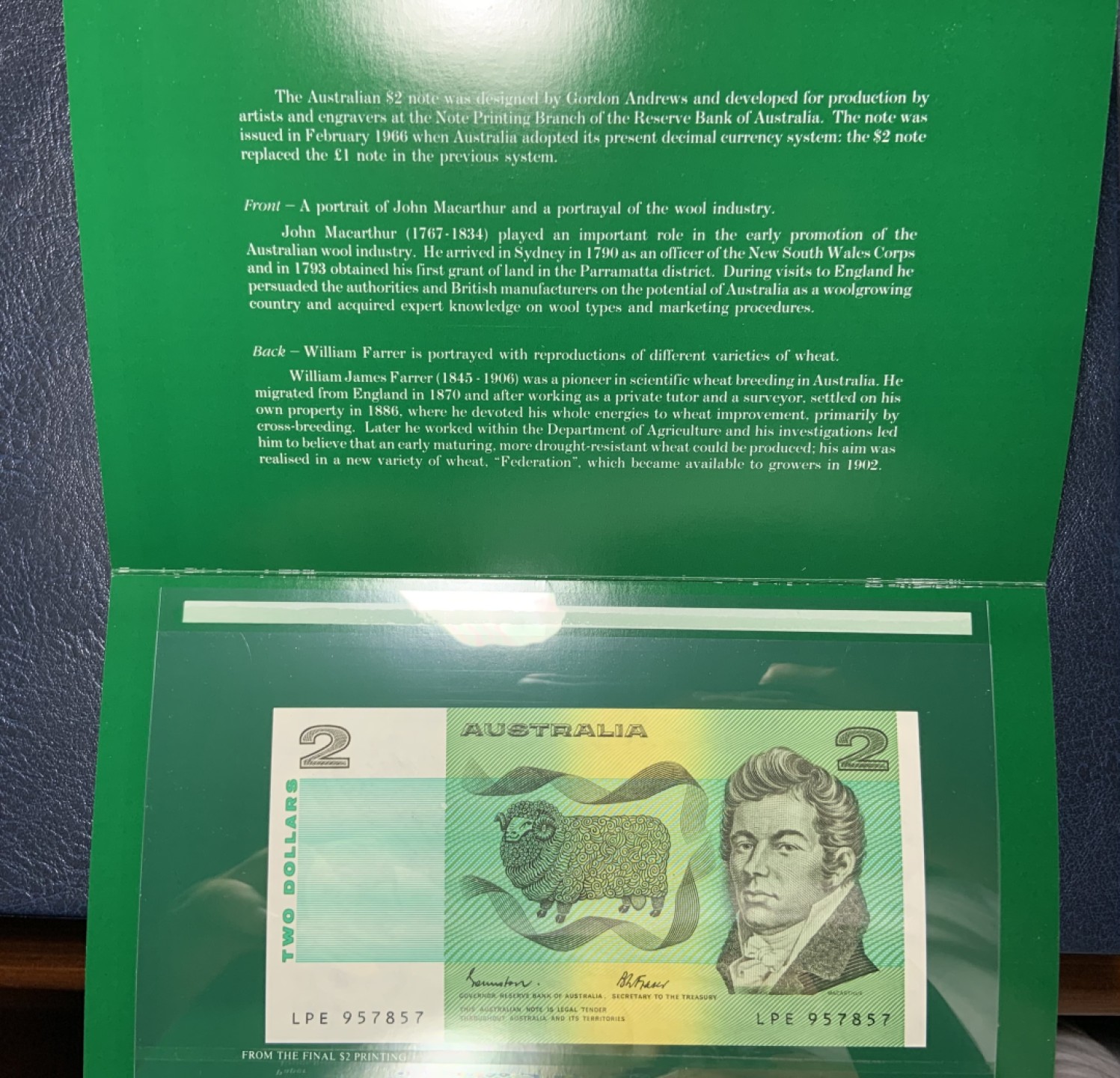 收藏联盟Quantum Auction 第191期拍卖(再次更新) 澳大利亚1985年2元 品相全新UNC 特定冠号LEP 包括原版纪念册