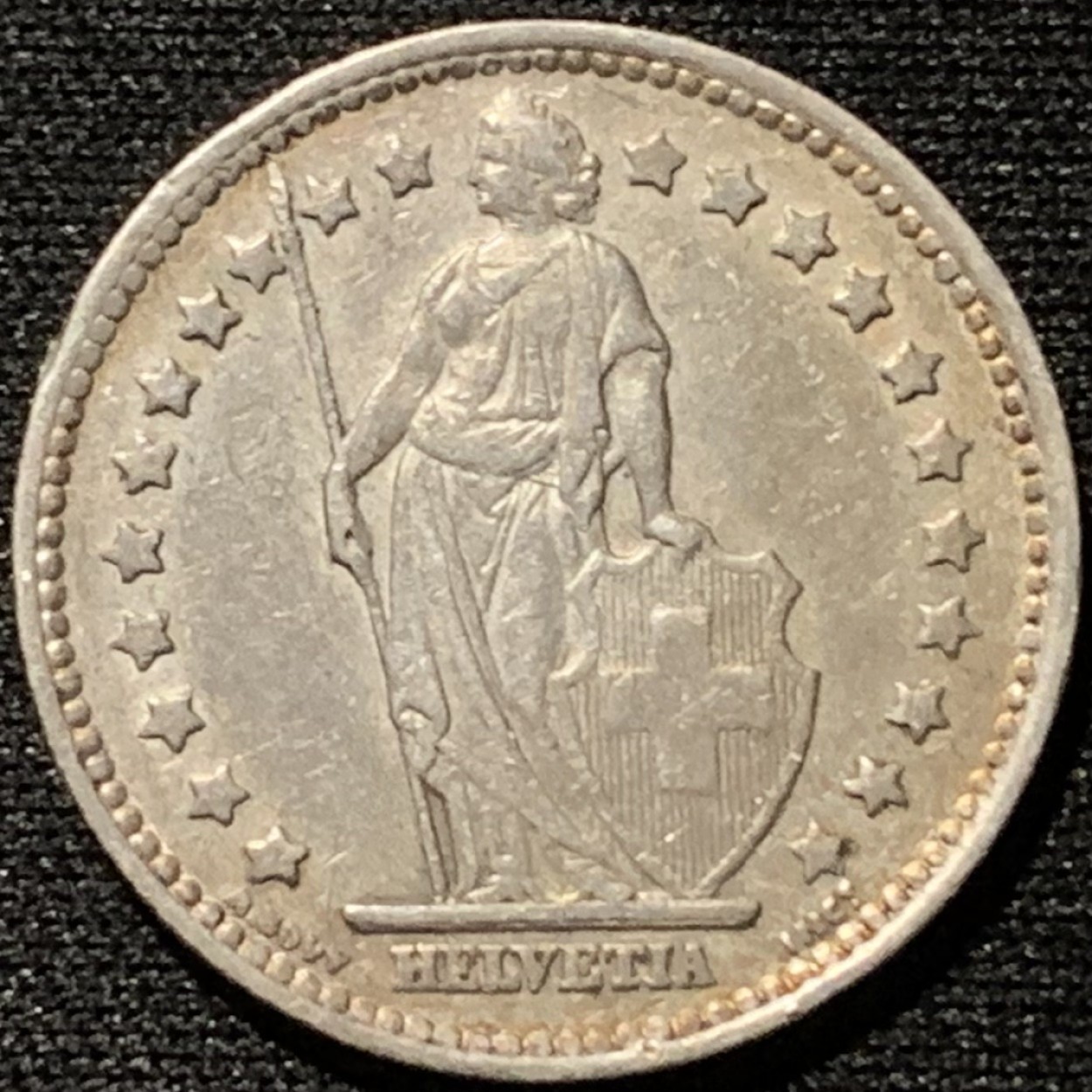 紫瑗钱币——第207期拍卖 瑞士 1944年 赫尔维蒂亚 1法郎 5克 0.835银