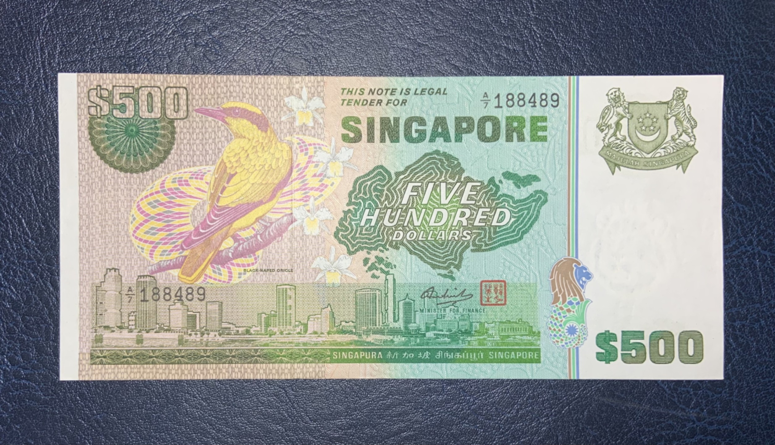 收藏联盟Quantum Auction 第191期拍卖(再次更新) 新加坡1977年鸟版500元 非全新 品相AU+  高面值稀少