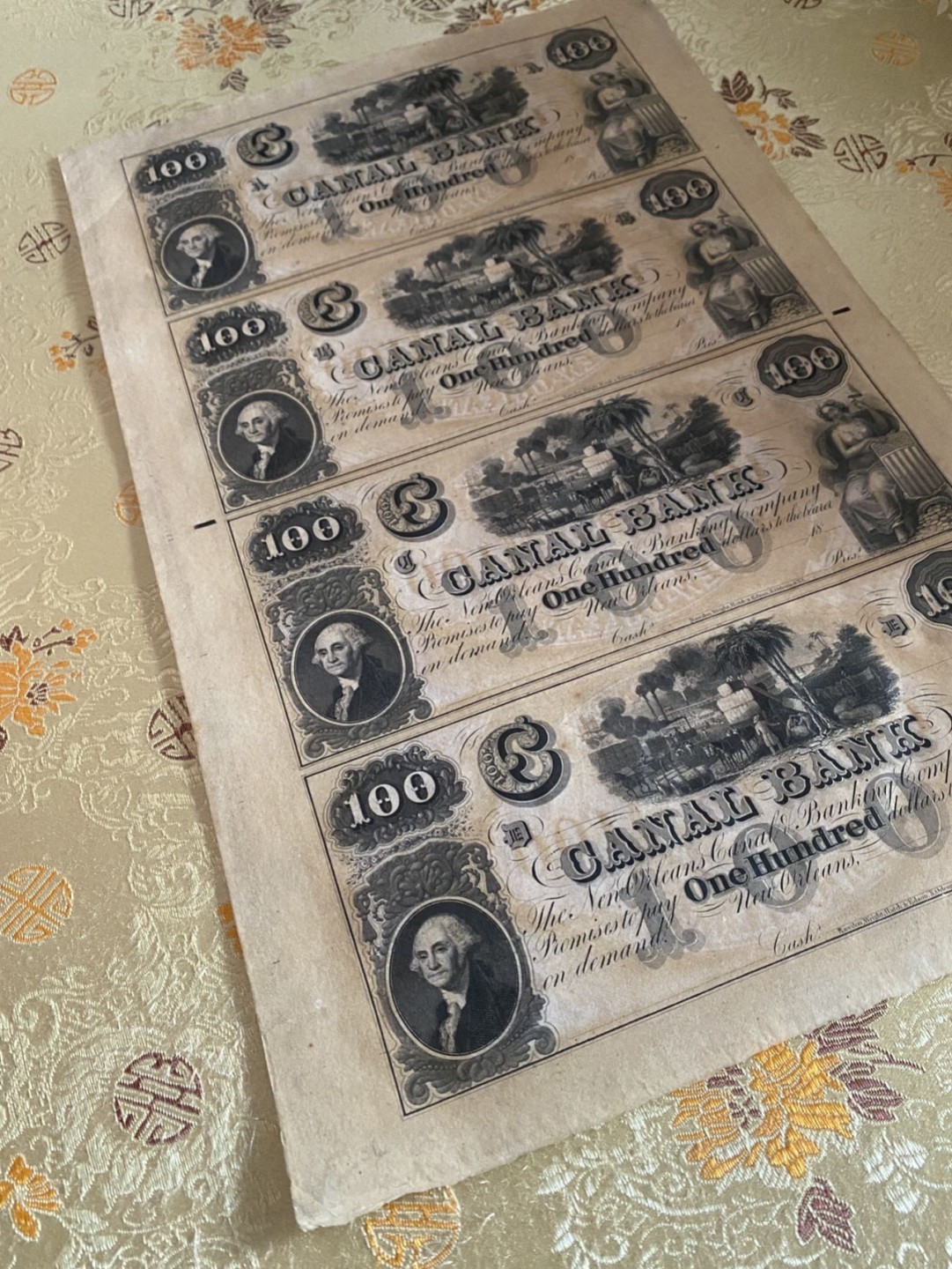 收藏联盟Quantum Auction 第191期拍卖(再次更新) 美国19世纪康奈尔银行4连体100元 品相全新UNC 极稀少 160年历史古钞历经南部内战 大票幅很难保存