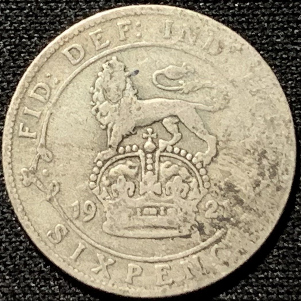 紫瑗钱币——第207期拍卖 英国 1921年 乔治五世 6便士 2.83克 0.5银