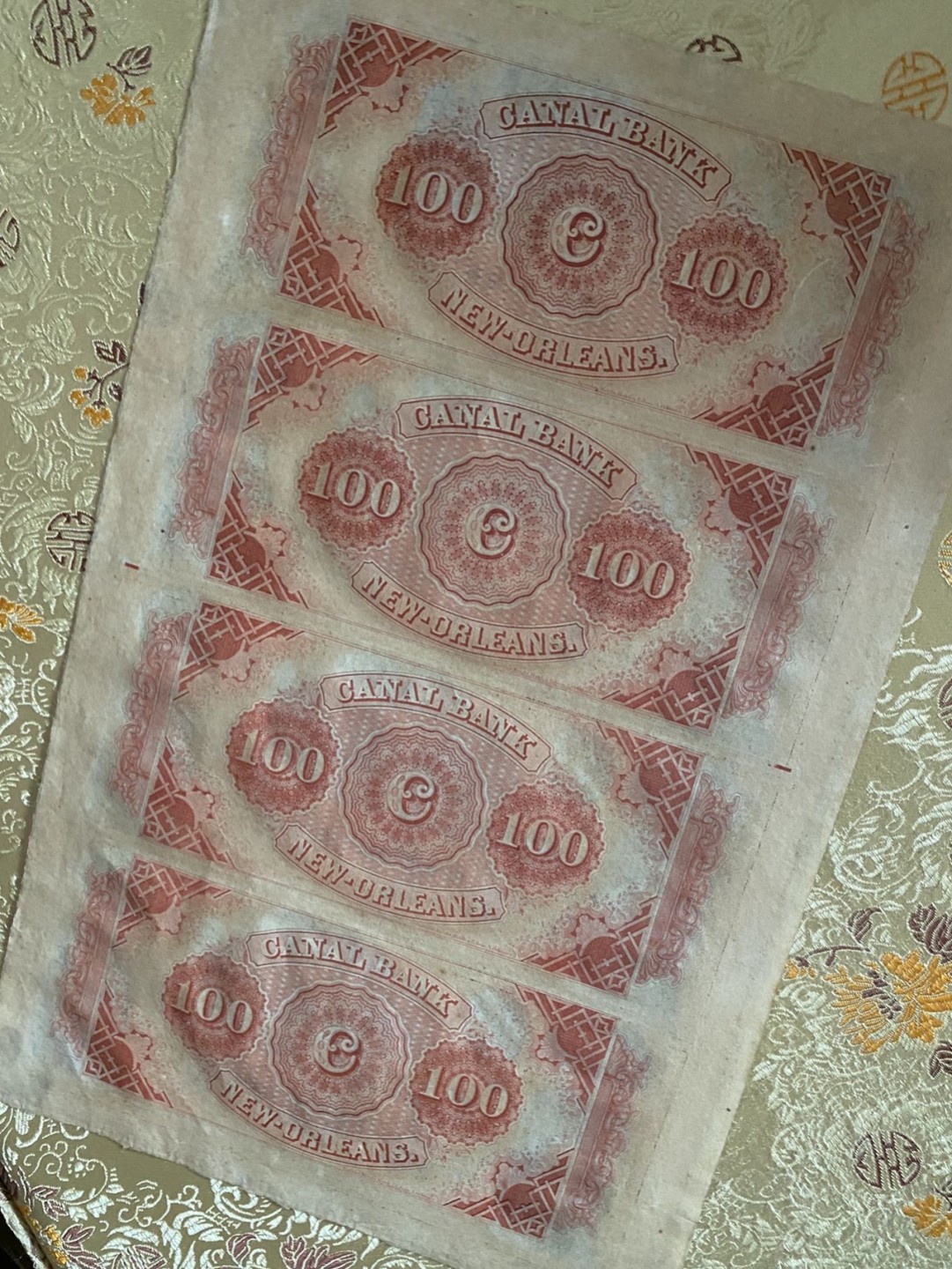 收藏联盟Quantum Auction 第191期拍卖(再次更新) 美国19世纪康奈尔银行4连体100元 品相全新UNC 极稀少 160年历史古钞历经南部内战 大票幅很难保存