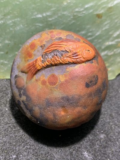 精美冰飘战国红玛瑙雕刻龟鱼亚光把件一个(寓意，长寿有余）， - 精美冰飘战国红玛瑙雕刻龟鱼亚光把件一个(寓意，长寿有余），